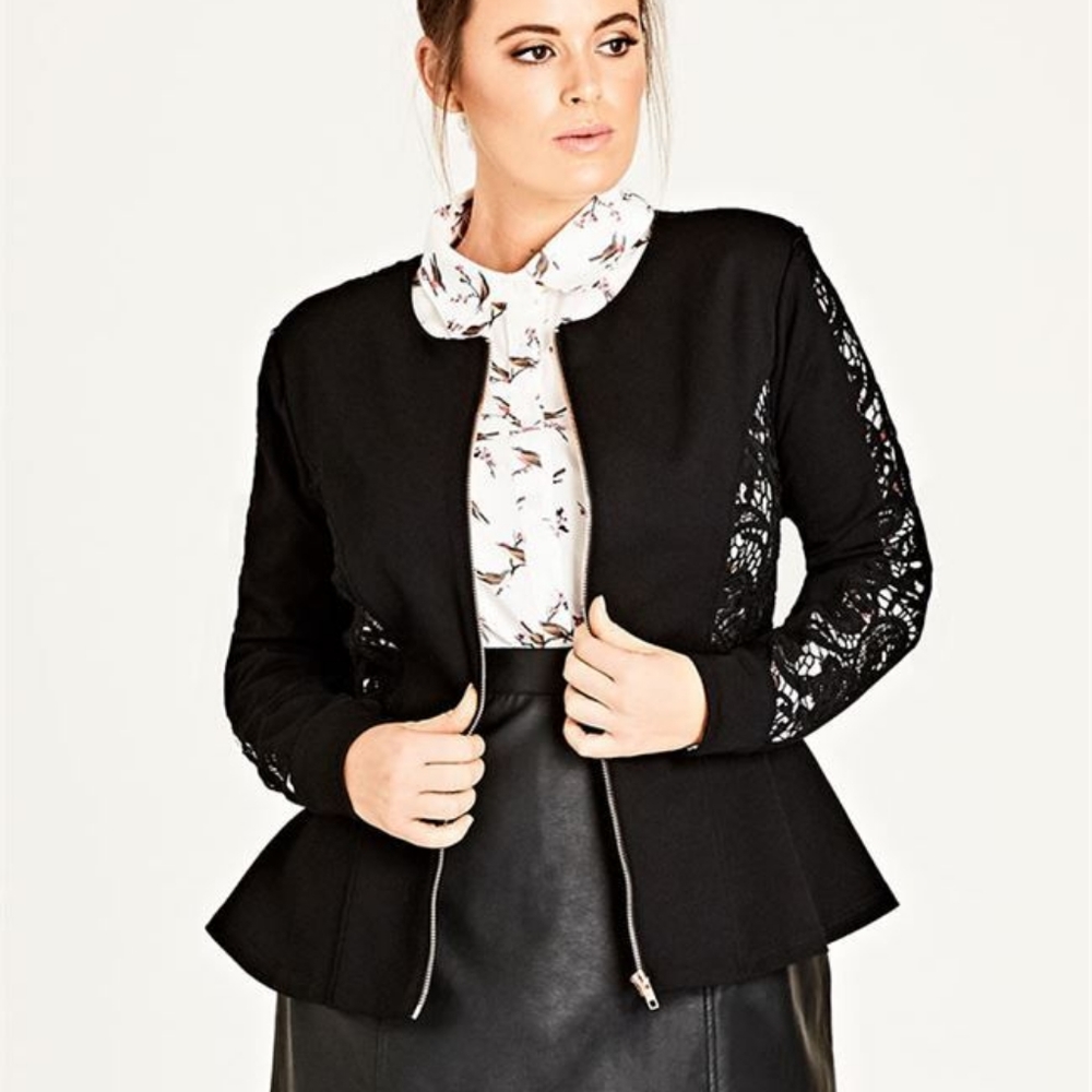City chic lace peplum blazer